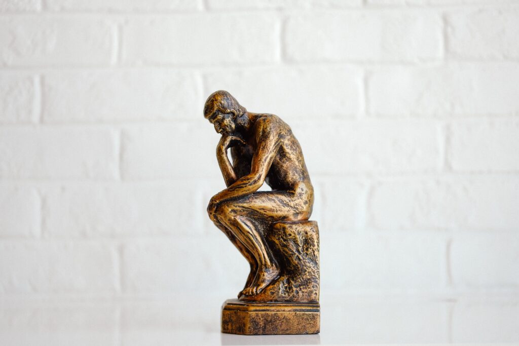 Thinking man statue